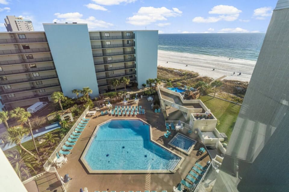 View of pool and beach