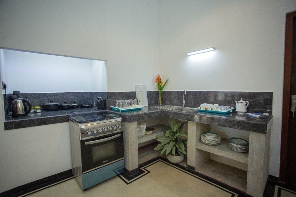 Deluxe Double Room, 1 King Bed, Balcony, Garden View | Shared kitchen | Fridge, stovetop, toaster, blender