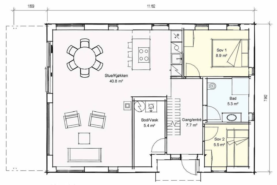 Cabin, 4 Bedrooms, Patio, Mountain View | Floor plan