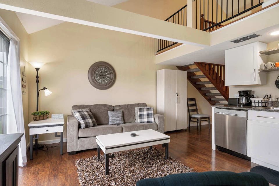 Condo, Multiple Beds, Balcony (Pondside Paradise Retreat) | Living area | 42-inch flat-screen TV with digital channels, fireplace