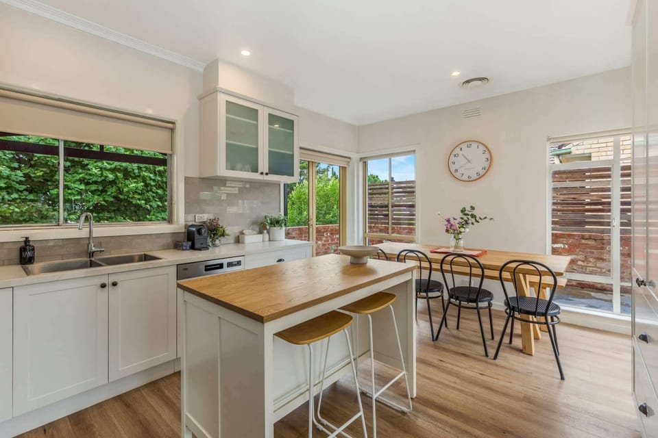 Open plan kitchen and dining space