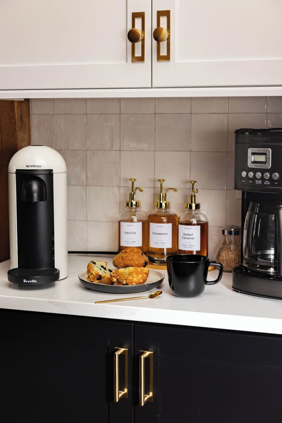 The coffee bar is sure to get plenty of use every morning making your fav latte.