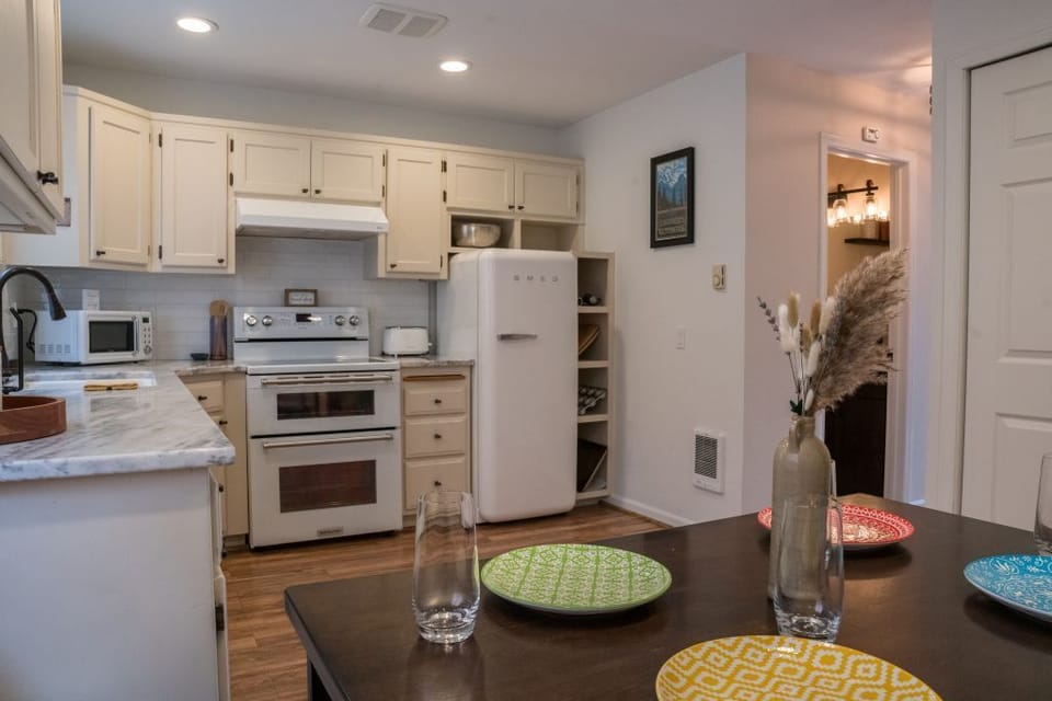 SMEG refrigerator and double oven. 