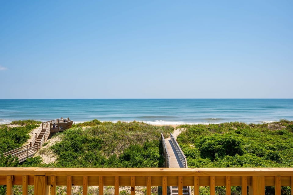 View from the deck showing your private boardwalk with direct beach access