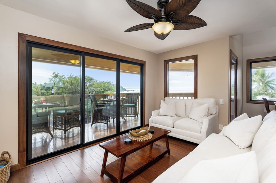 Modern living space and access to the private balcony.
