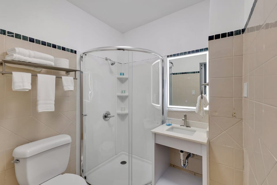 Basic Room | Bathroom | Shower, hair dryer, towels, soap