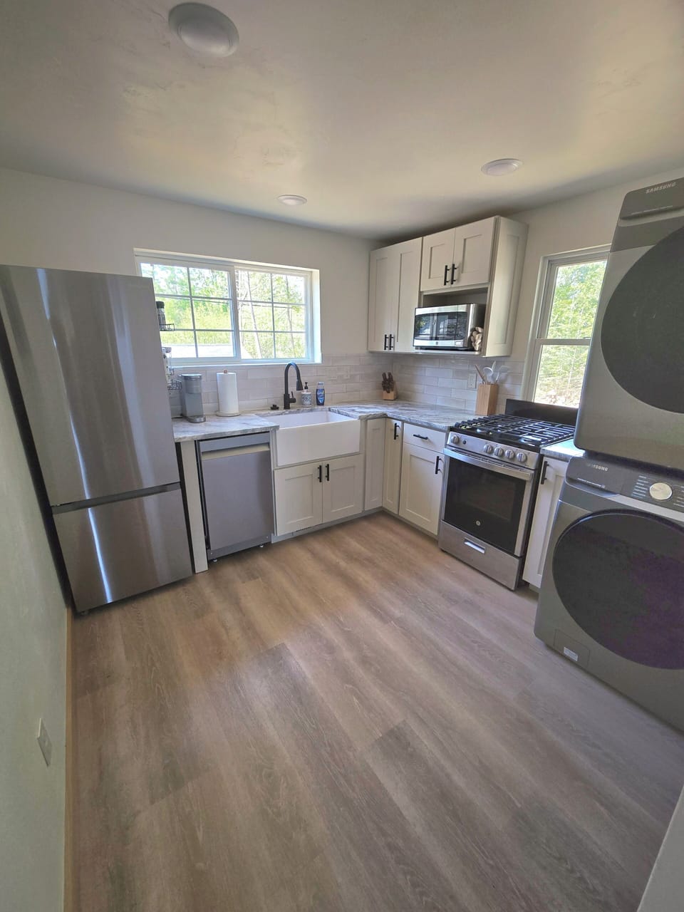 Small but mighty, this kitchen has smart storage with all the essentials. 