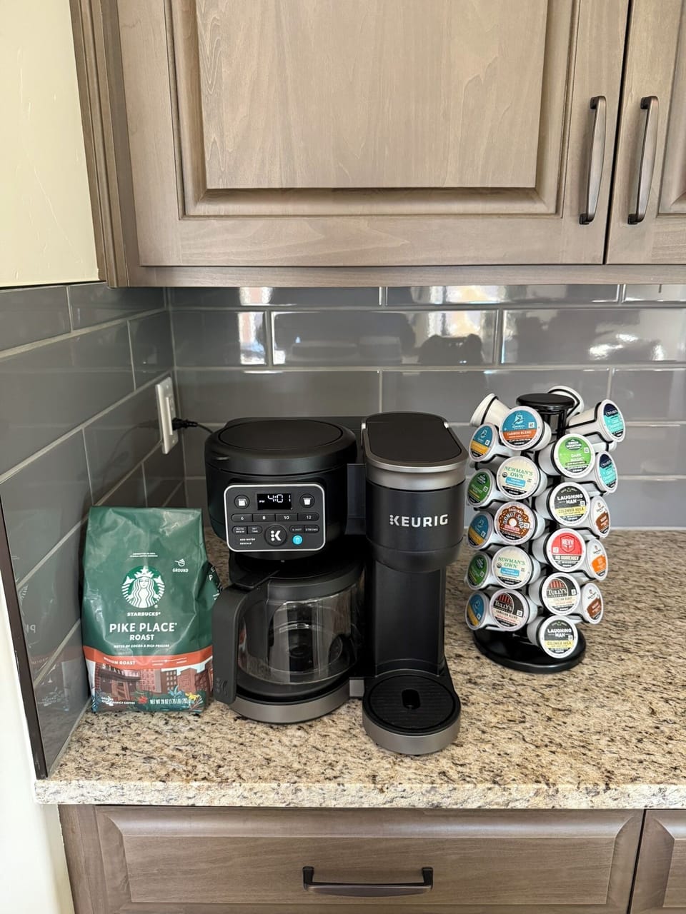 Drip and Keurig coffee available