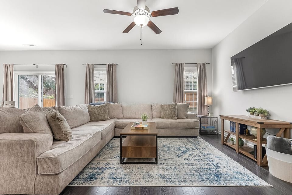 Living room with smart tv