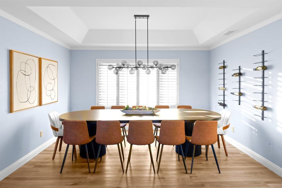 Gather your loved ones around the table—our dining area for 12 provides ample space for all your guests to enjoy a meal together! 
