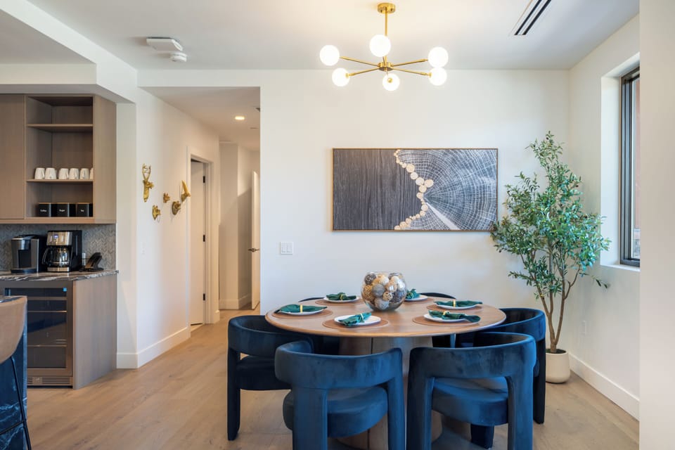 Modern dining space.