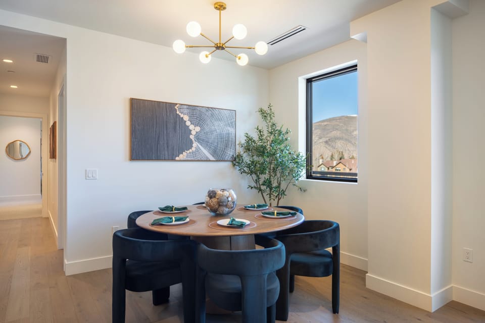 Modern dining space.