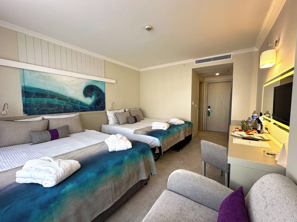 Standard Room (Sea or Mountain View) | Minibar (free items), in-room safe, desk, blackout drapes