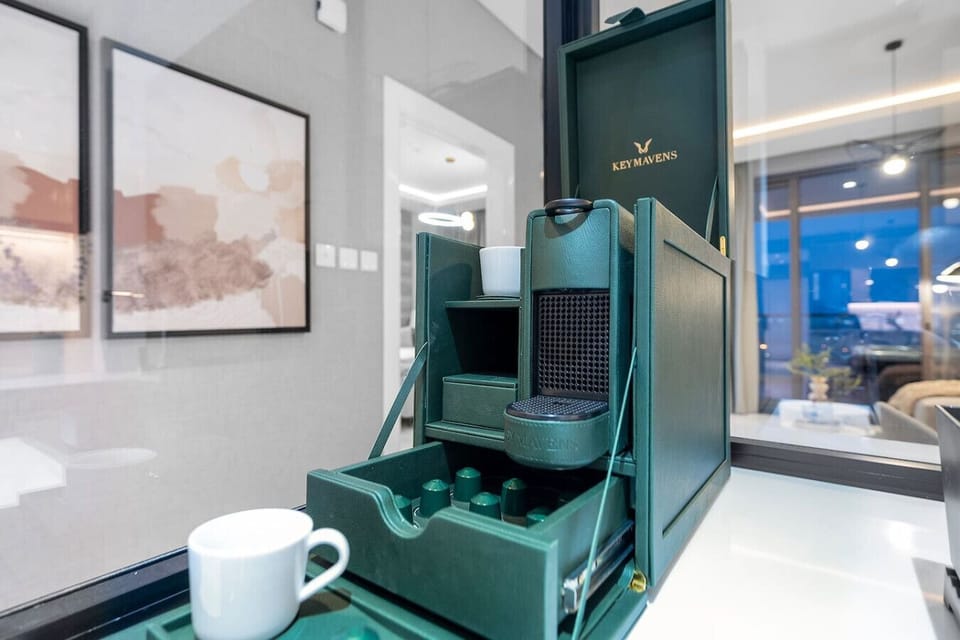 Coffee Nook: Enjoy your morning brew with style in this sleek, modern coffee station!