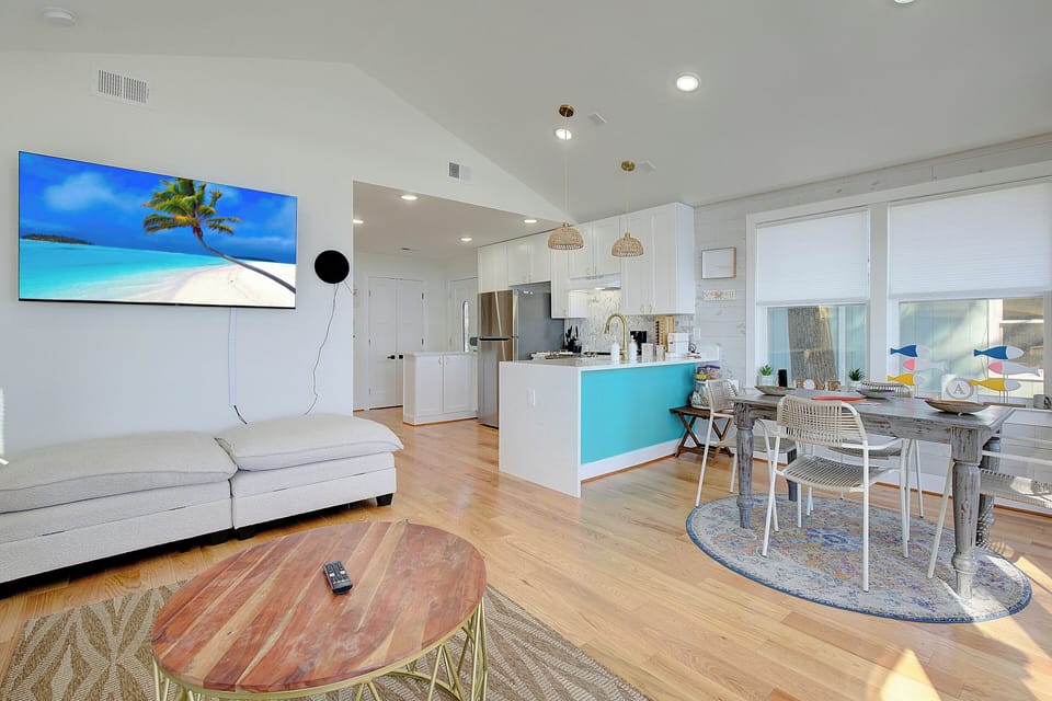 Living and dining room open floor plan