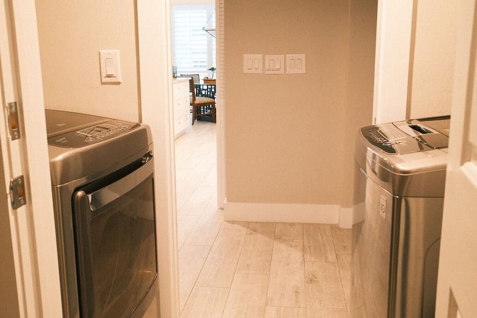 In-unit laundry is available for guest use; detergent, stain remover, dryer sheets & bleach provided.