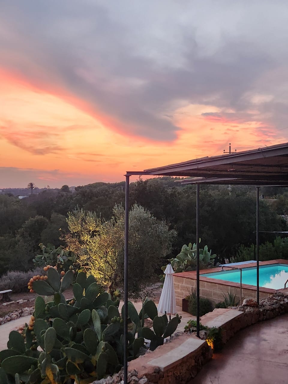 View from the pool deck at sunset.