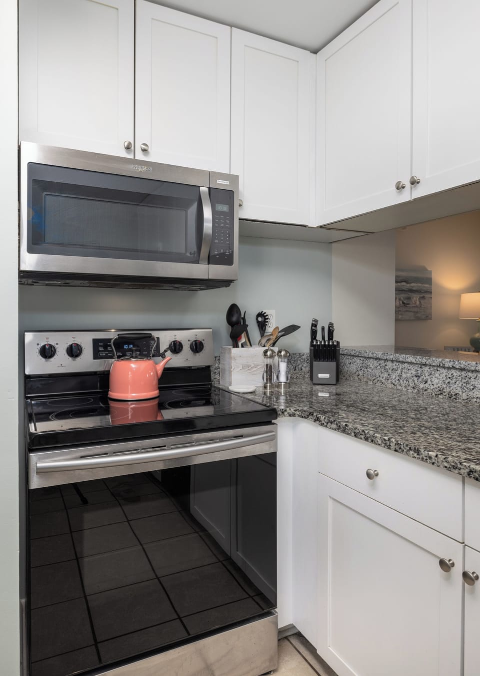 Relaxing Kitchen highlighting updated appliances, ample counter space