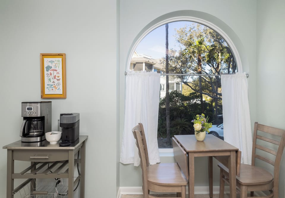 Coastal Kitchen with breakfast nook and ample counter space