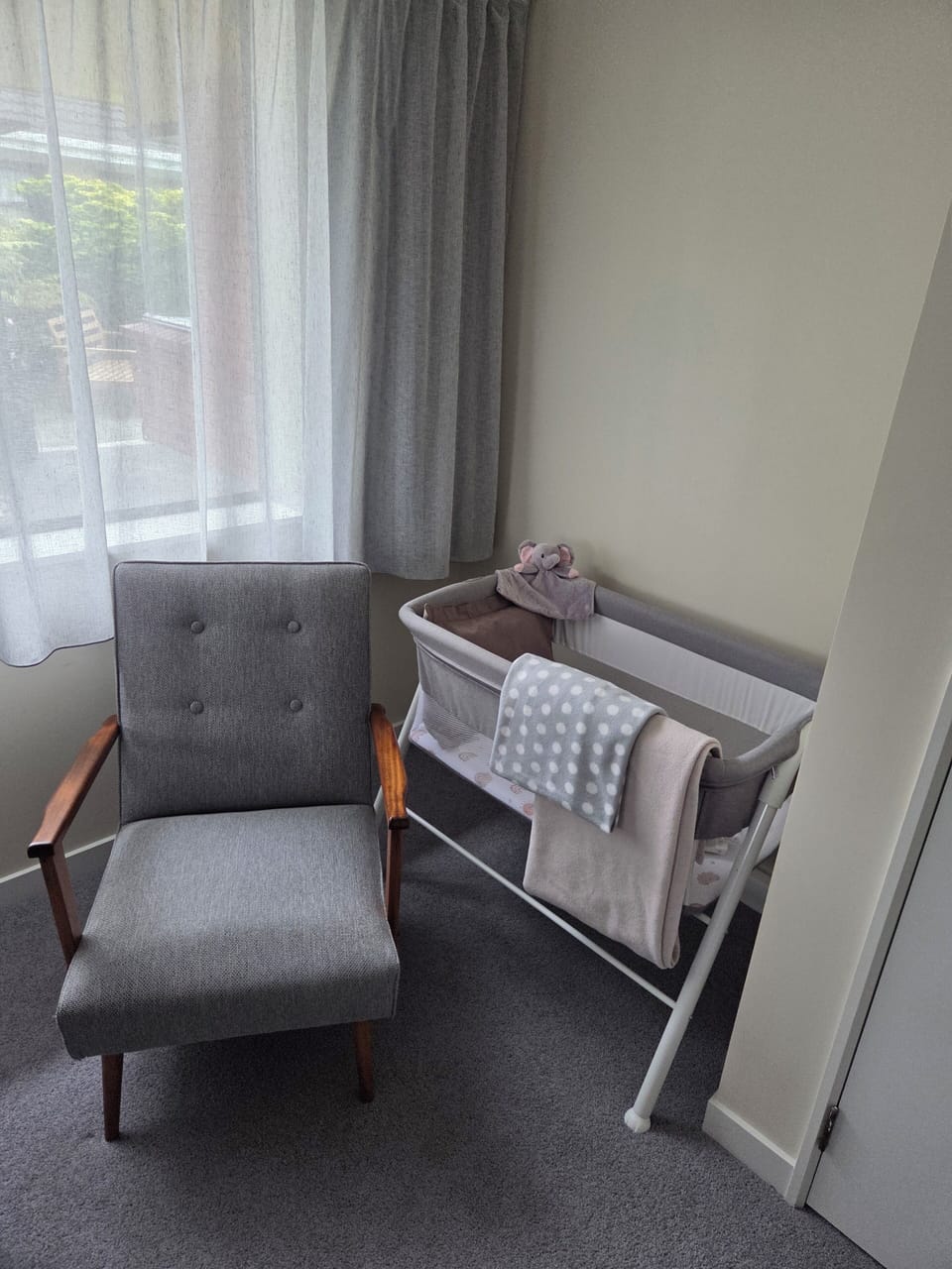 Infant bassinet available upon request before arrival. 
