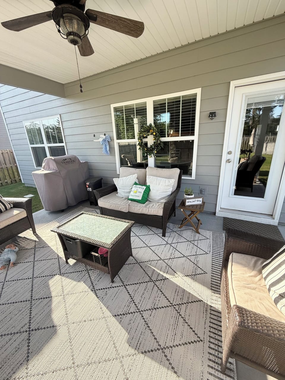 Back porch sitting area.  