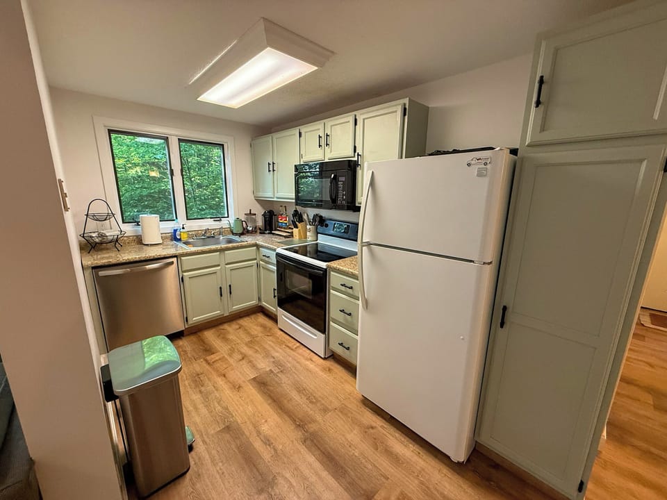 Our kitchen has everything you need for morning coffee and all your meals.