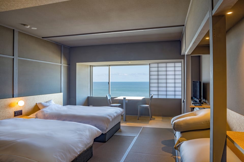 Basic Twin Room, 2 Bedrooms, Non Smoking, Sea View | In-room safe, WiFi (free), bed sheets