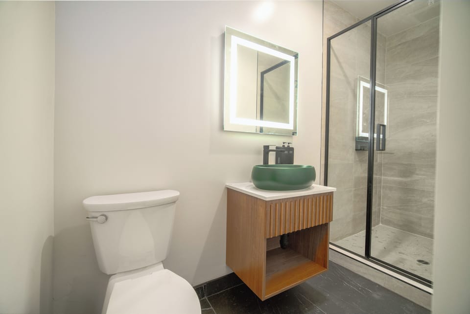 Junior Room, 1 Queen Bed, Non Smoking | Bathroom | Shower, hair dryer, towels, soap