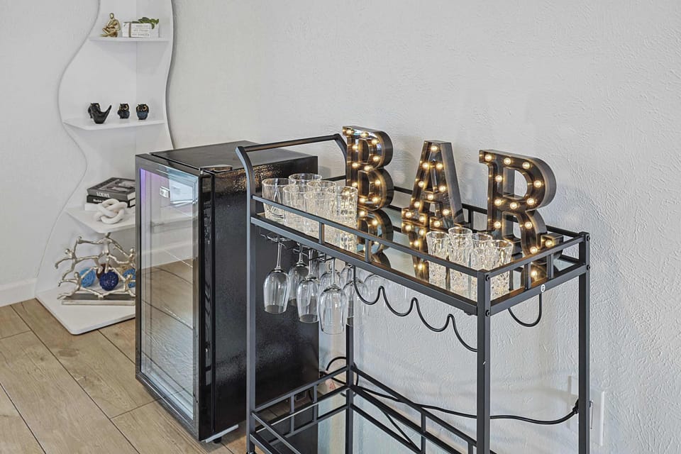 Convenient minibar, perfect for storing drinks and snacks during your stay.