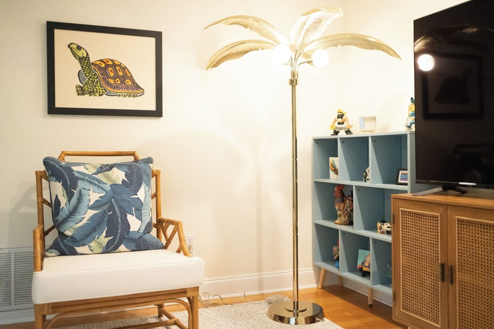 Spacious Living Room with large Smart TV