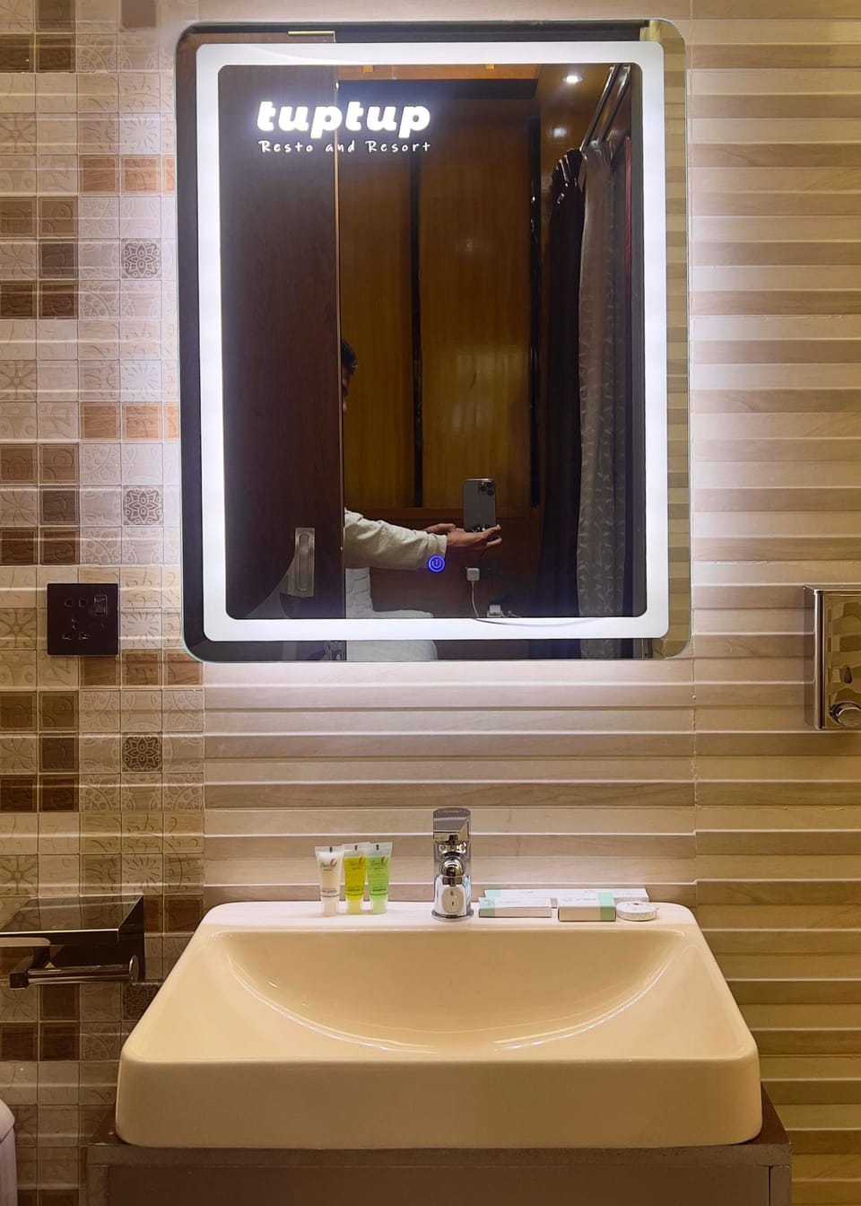 Shower, towels, soap, shampoo