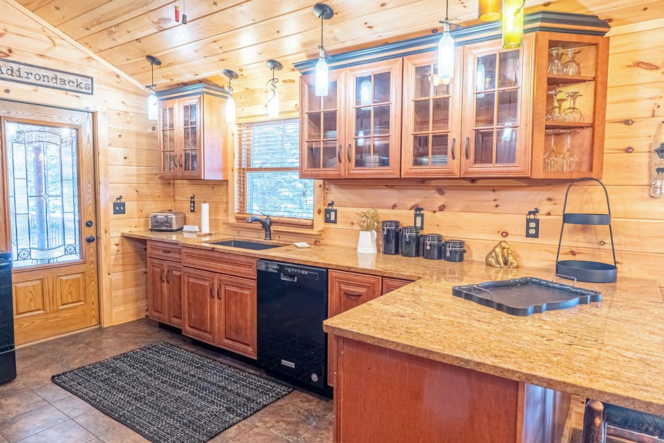 Main level kitchen stocked with basic essentials 