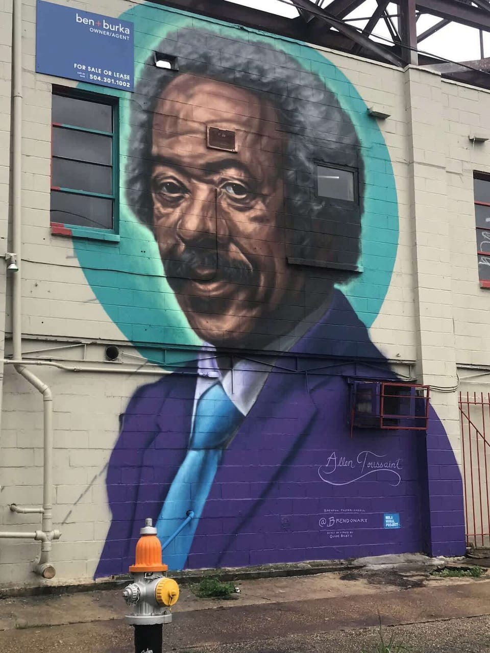 Mural of the late great Allen Toussaint located on Claiborne Avenue.