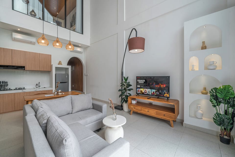 Classic Villa, 2 Bedrooms, Pool View | Living area | Flat-screen TV