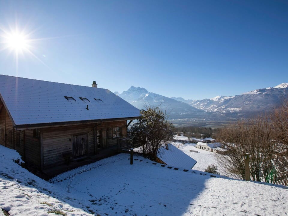Sky, Mountainous Landforms, Mountain, Mountain Range, Cottage, Highland, Snow, Hill, Roof, House
