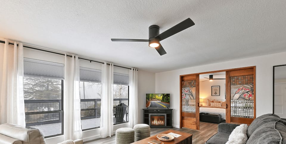 Stylish and cozy retreat in Medford with stunning stained glass accents and a private balcony to relax and unwind.