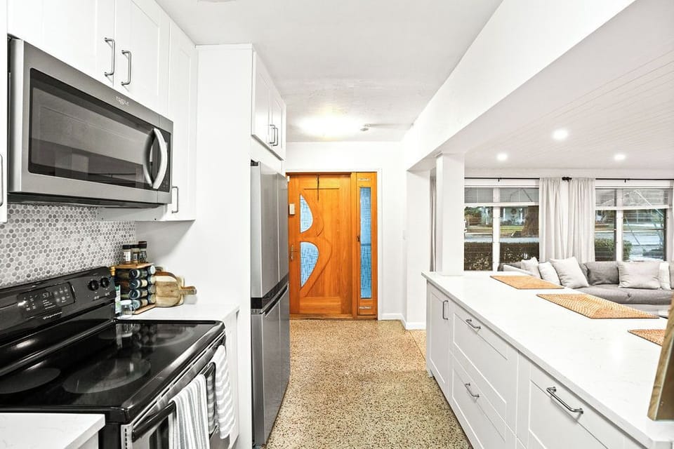 Our fully equipped kitchen where you can make home-cooked meals with your family.