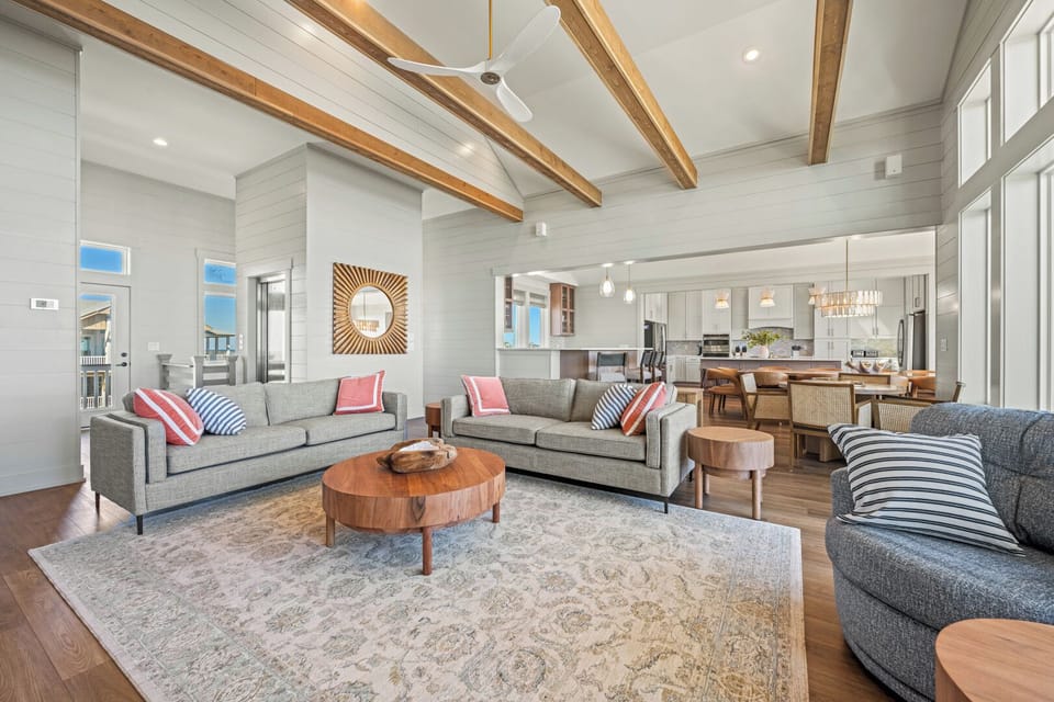 Living Room with Deck Access and Ocean View on Fourth Level