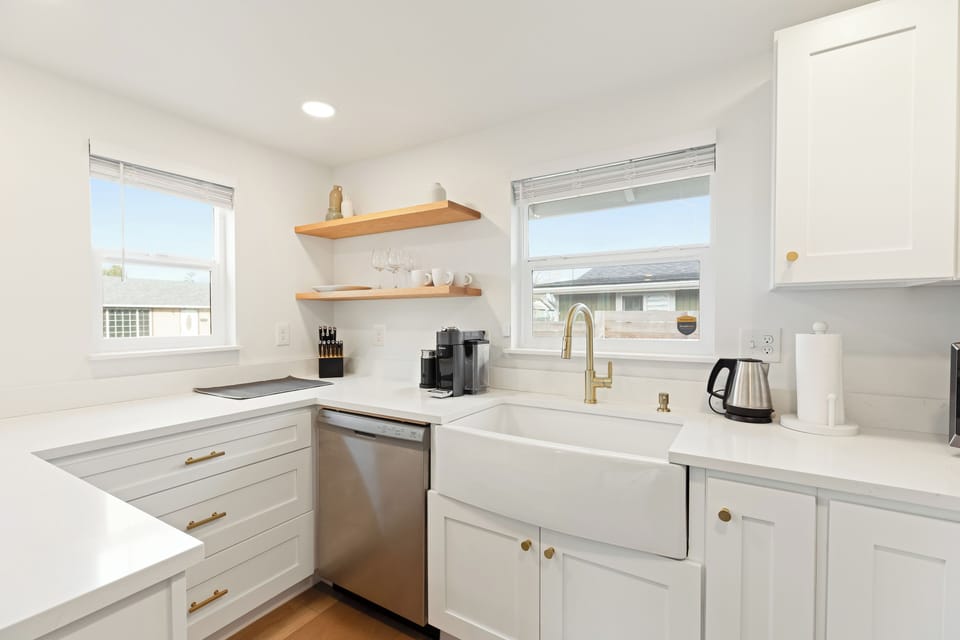Modernized kitchen with all the essentials for cooking