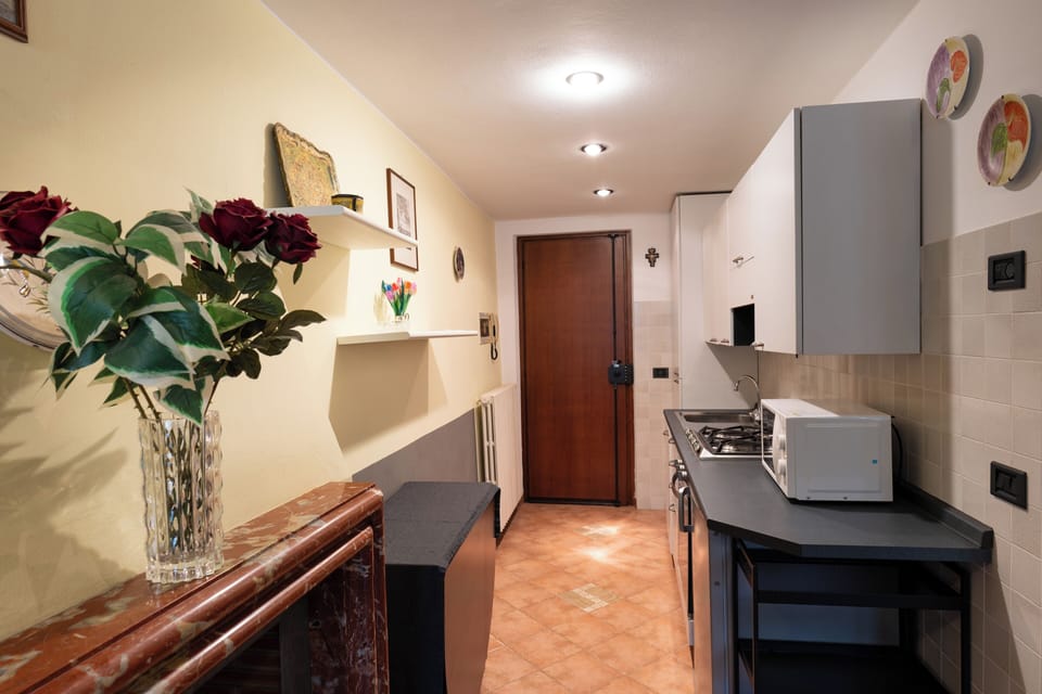Apartment | Private kitchen | Fridge, microwave, oven, stovetop