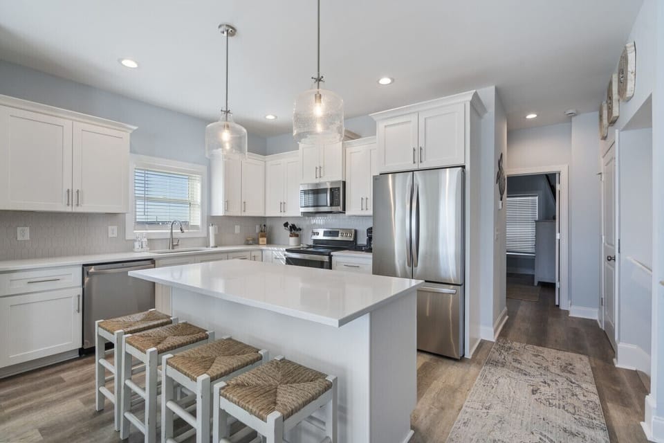 Fully equipped kitchen with all stainless steel appliances