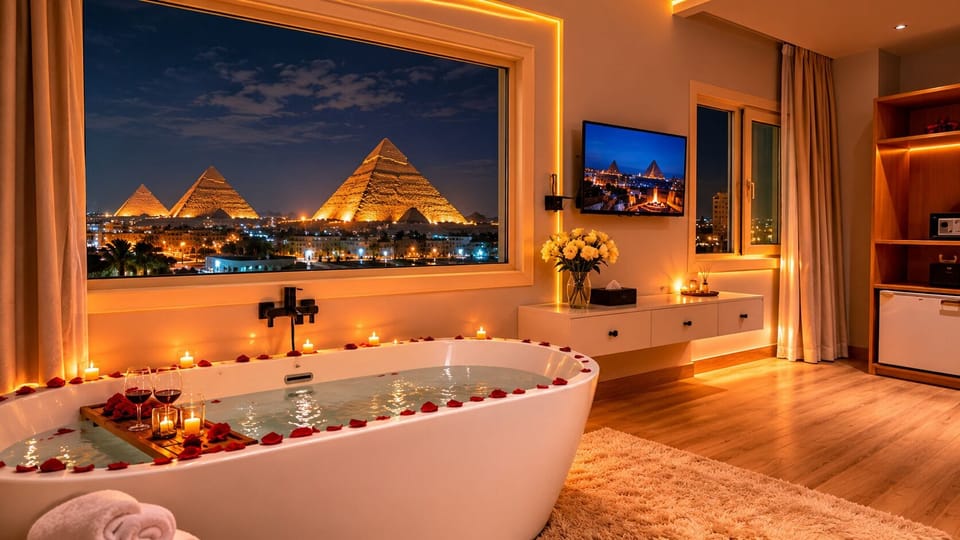 Panoramic Double Room (Pyramids View) | Minibar, individually decorated, individually furnished