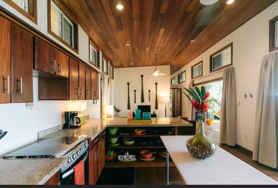 Kitchen and Living room.
