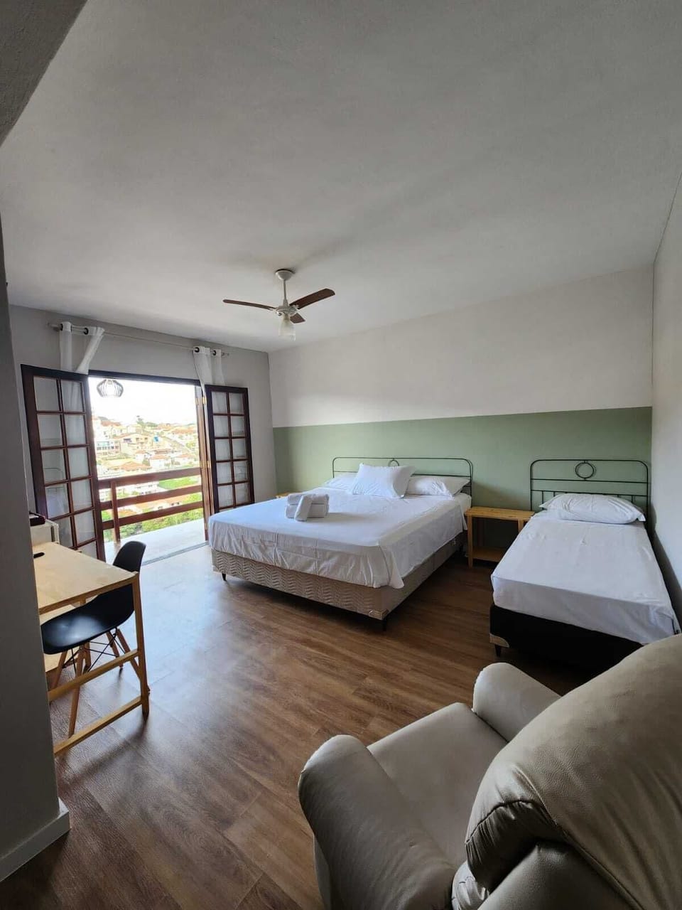 Premium bedding, minibar, desk, laptop workspace