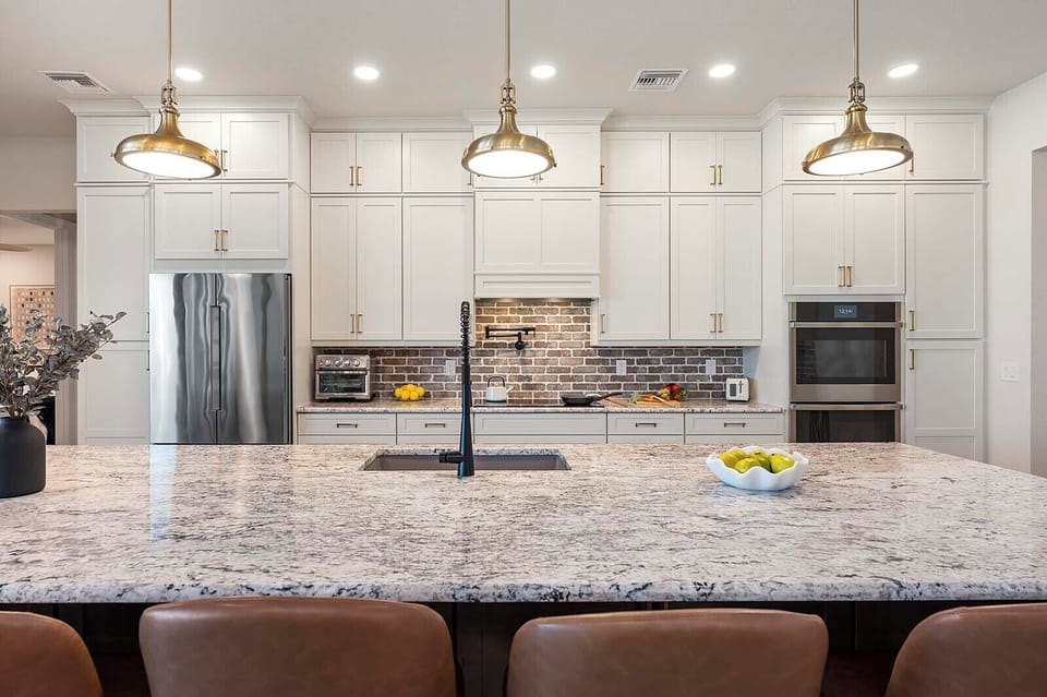 Large Kitchen Island Open to Living Room