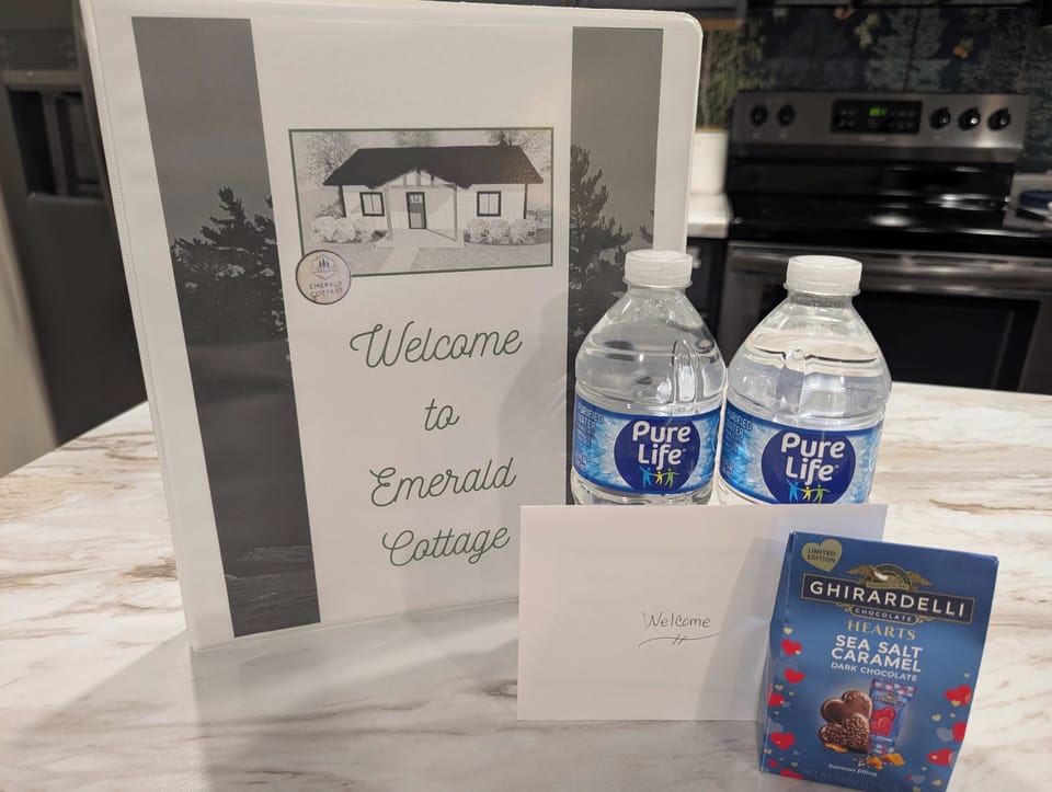 We love hosting - guest book and treats!