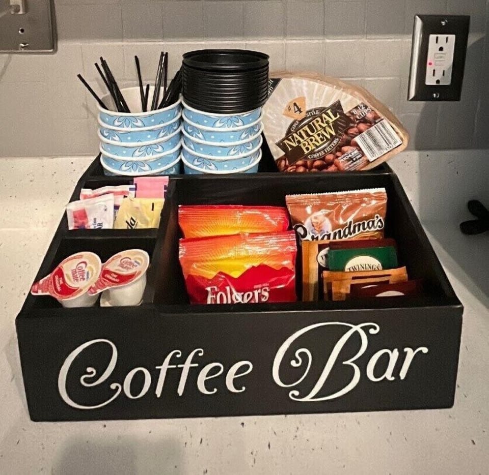 Elevate your daily coffee ritual with a delectable coffee bar that promises both function and style.