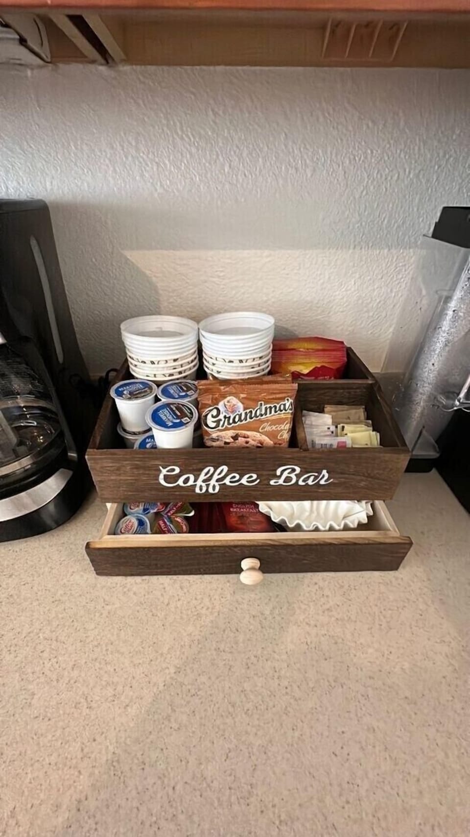 complimentary coffee station