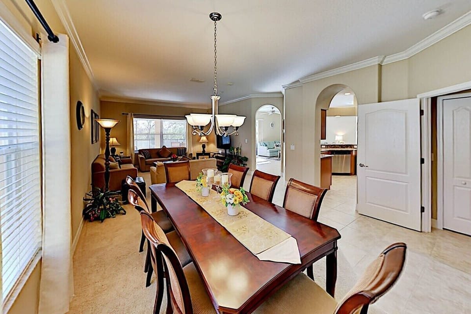 Large family dining table with seating for 8