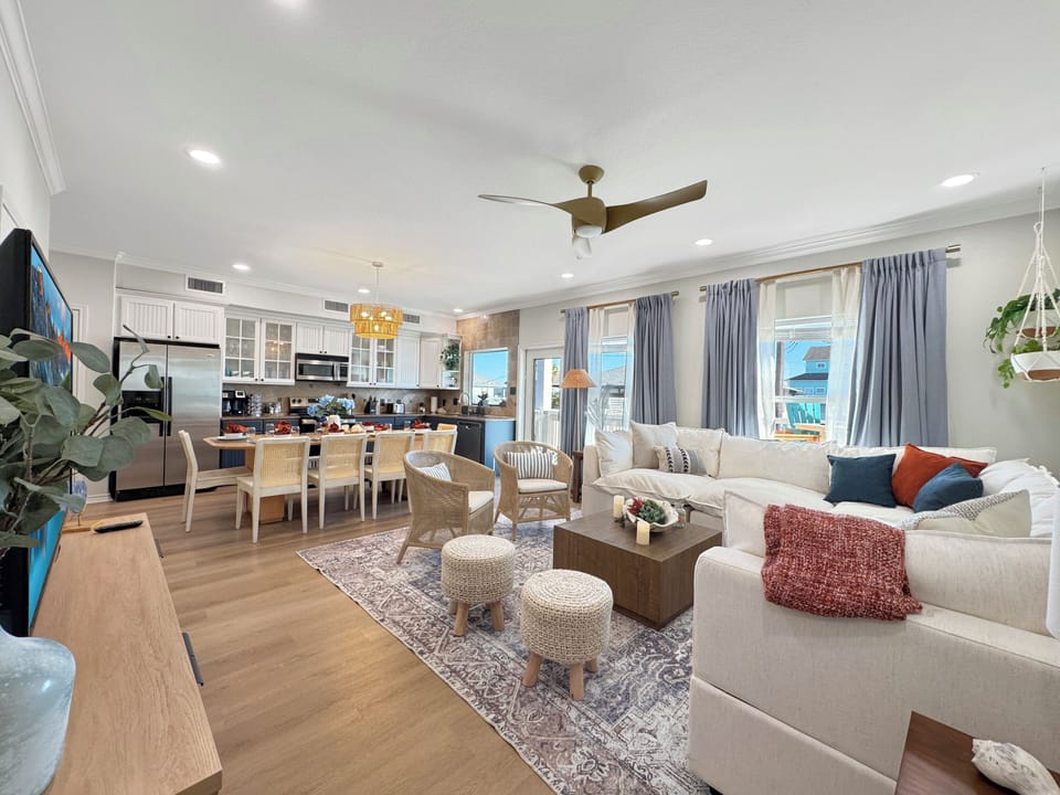 Enjoy family fun in the living-dining area.